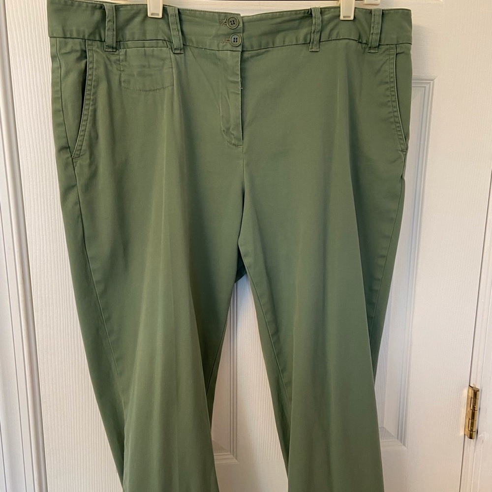 Talbots green cuffed cropped pants size 16P